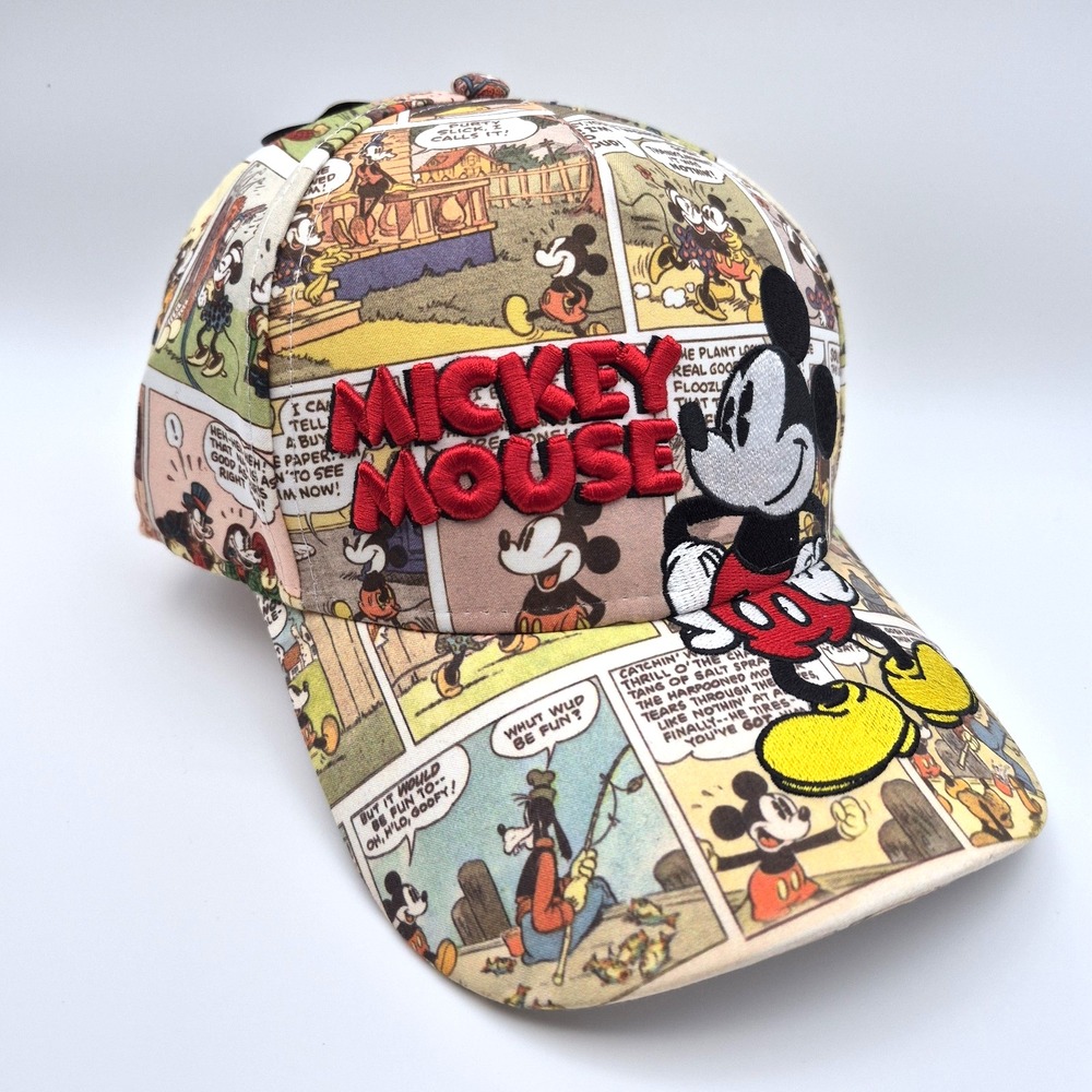 Disney Mickey Mouse Comic Book Print Snapback Hat - Adjustable Baseball Cap